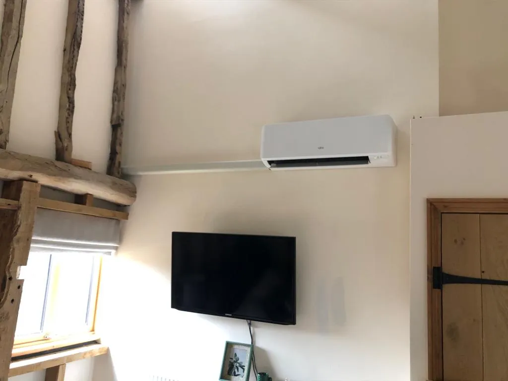 Beamed cottage living room
